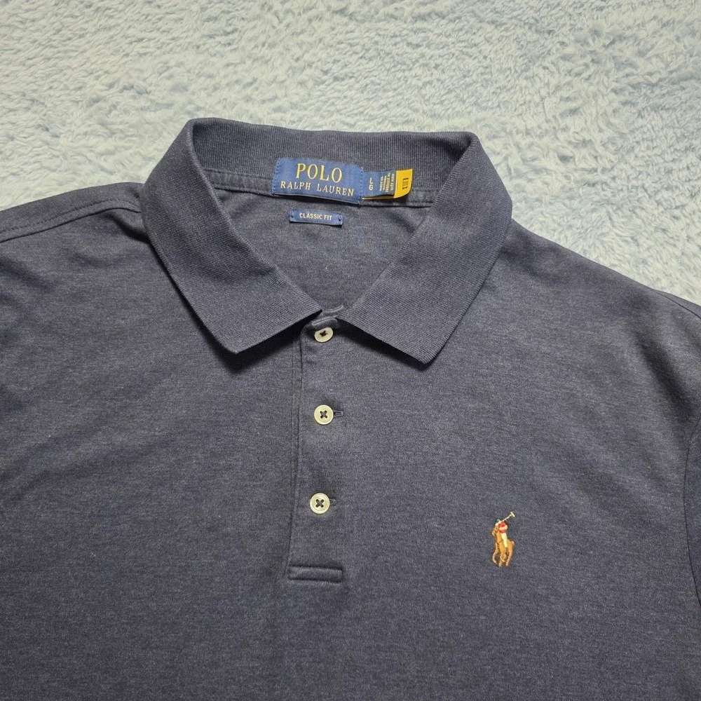 Polo Ralph Lauren Men's Classic Fit Polo Golf Short Sleeve Shirt‎  L Navy Blue